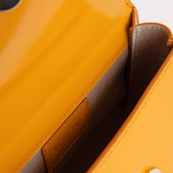 By Far Mini sunflower semi patent leather bag, view 5
