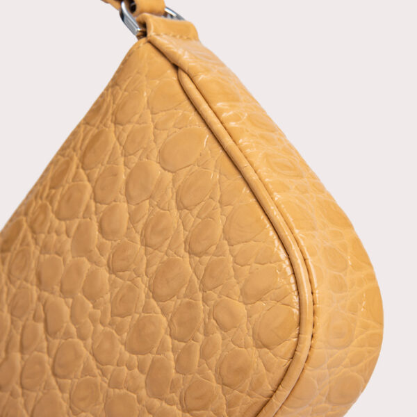 By Far Rachel biscuit circular croco embossed leather bag, view 4