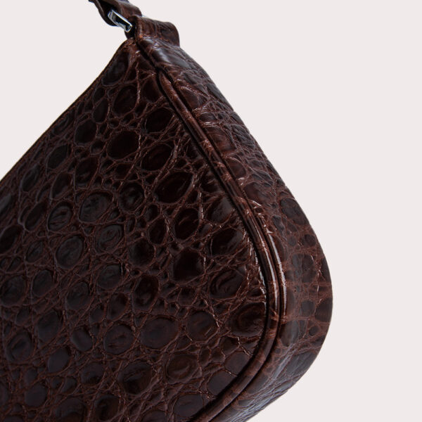 By Far Rachel sequoia circular croco embossed leather bag, view 4