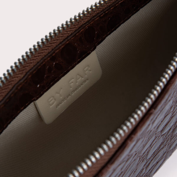 By Far Rachel sequoia circular croco embossed leather bag, view 5