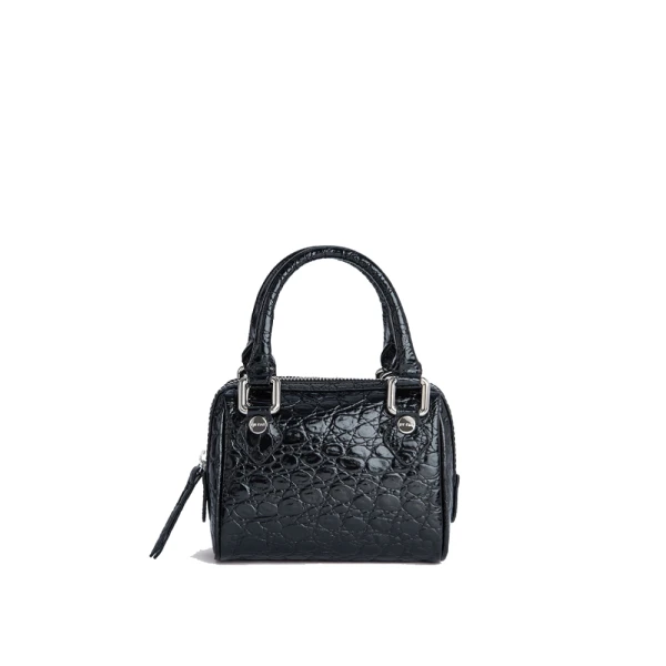 Dora black circular croco embossed leather bag Bags bag Luxury Shoes 