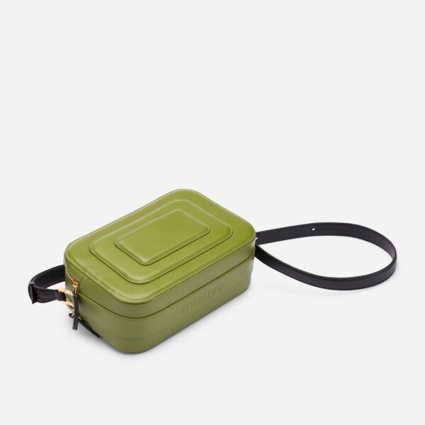 Mlouye Art deco camera calla green bag, view 7