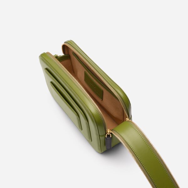 Mlouye Art deco camera calla green bag, view 9