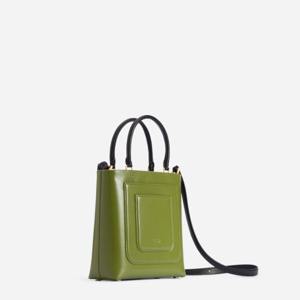 Mlouye Art deco tote calla green bag, view 6