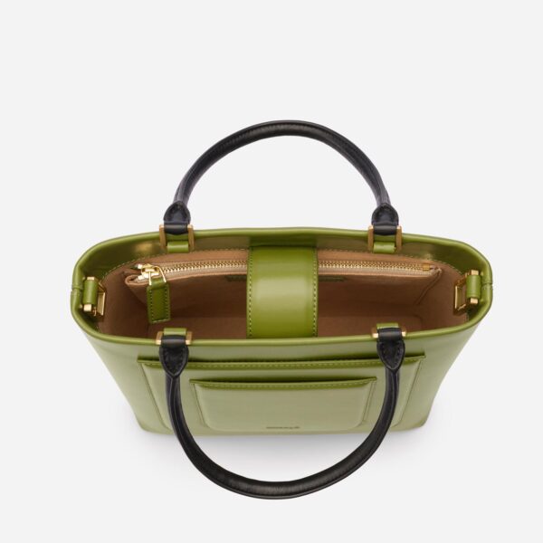 Mlouye Art deco tote calla green bag, view 8