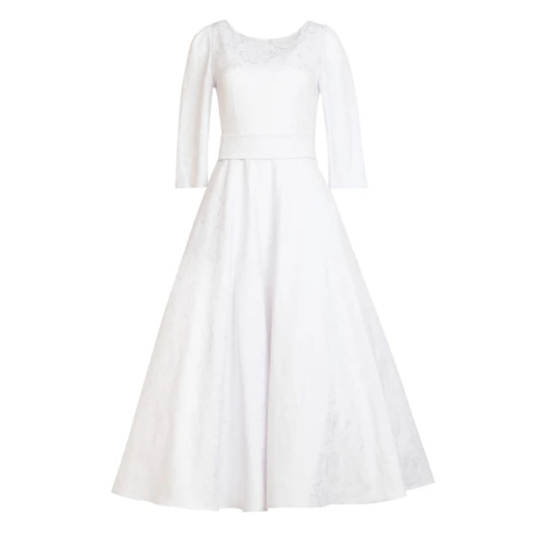 Francesca dress Jacquard alyzee emerald dress Clothing 3/4 Sleeve Luxury Shoes 