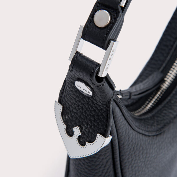 By Far Cosmo black flat grain leather bag, view 4