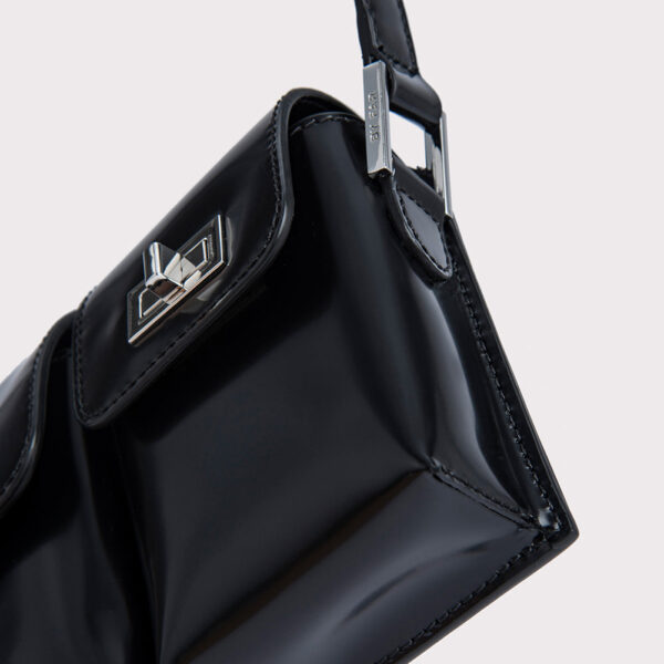 By Far Baby billy black semi patent leather bag, view 7