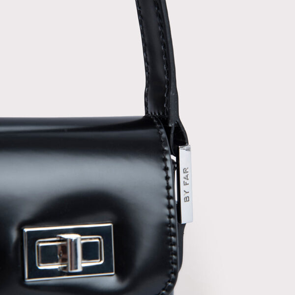 By Far Baby billy black semi patent leather bag, view 6