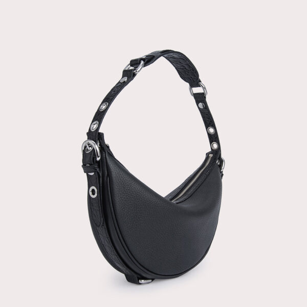 By Far Gib black croco and flat grain leather bag, view 3