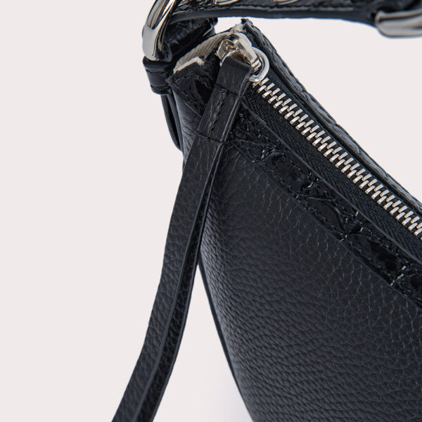By Far Gib black croco and flat grain leather bag, view 4