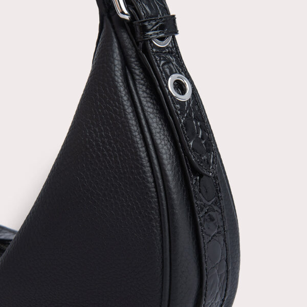 By Far Gib black croco and flat grain leather bag, view 5