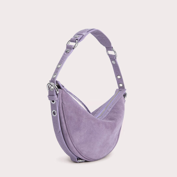 By Far Gib purple haze croco and suede leather bag, view 4