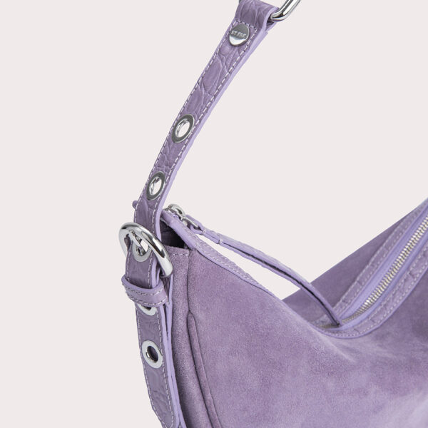 By Far Gib purple haze croco and suede leather bag, view 7