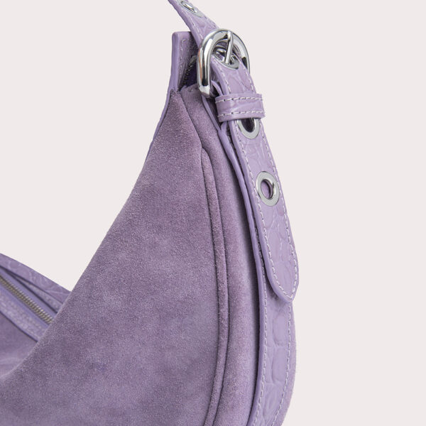 By Far Gib purple haze croco and suede leather bag, view 6