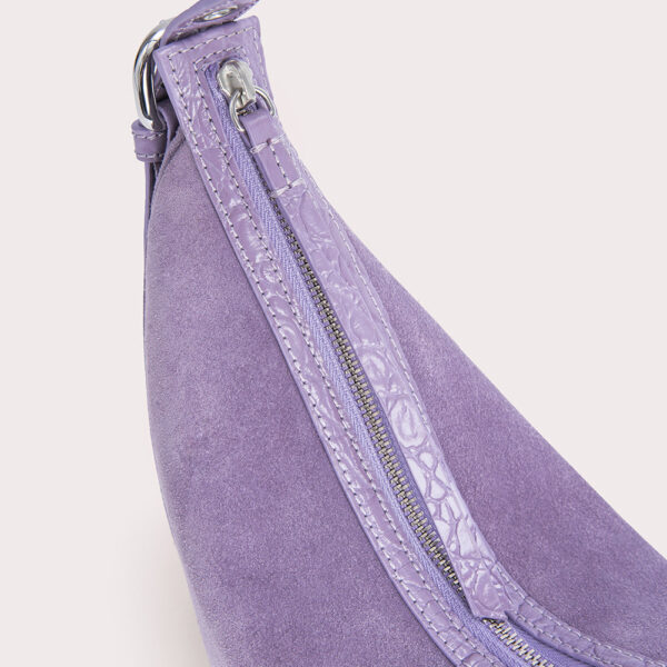 By Far Gib purple haze croco and suede leather bag, view 9