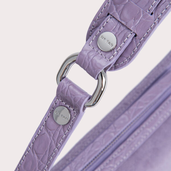 By Far Gib purple haze croco and suede leather bag, view 8