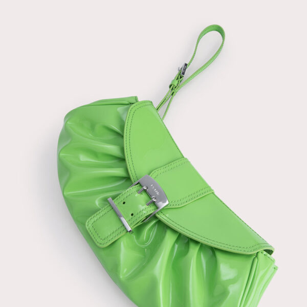 By Far Glami fresh green patent leather bag, view 2