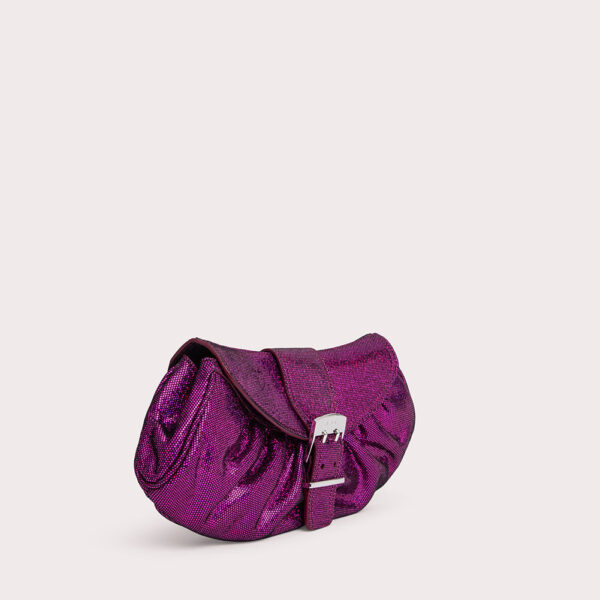 By Far Glami fuchsia disco dot leather bag, view 9