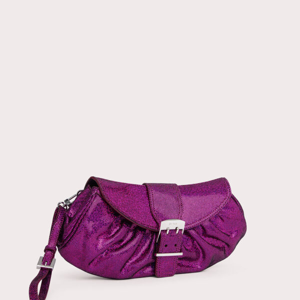 By Far Glami fuchsia disco dot leather bag, view 4