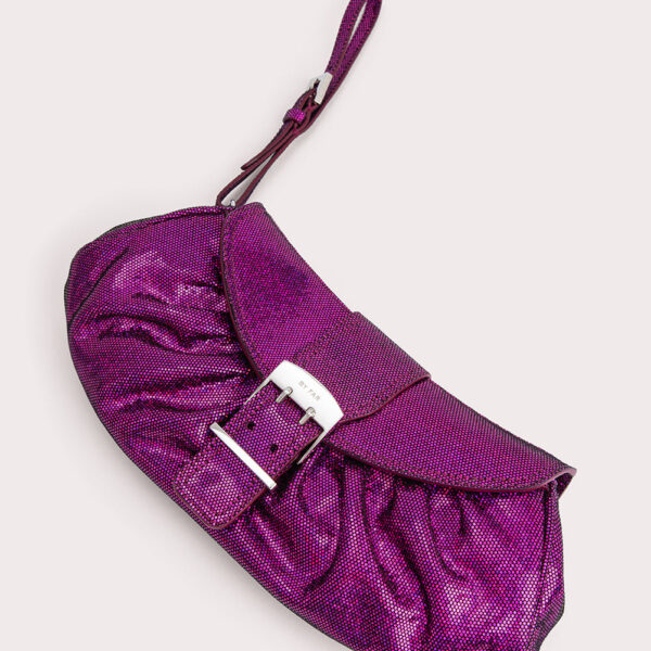 By Far Glami fuchsia disco dot leather bag, view 5