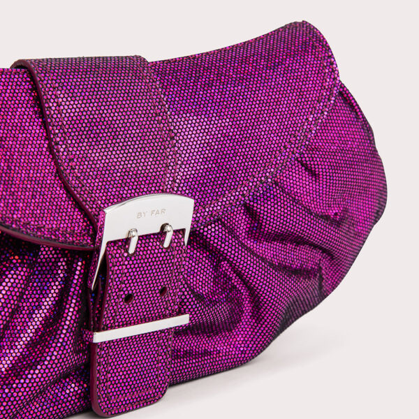 By Far Glami fuchsia disco dot leather bag, view 6