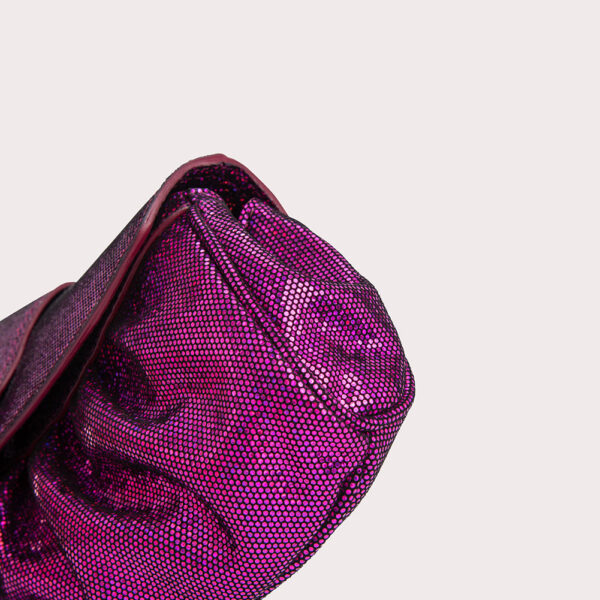 By Far Glami fuchsia disco dot leather bag, view 8