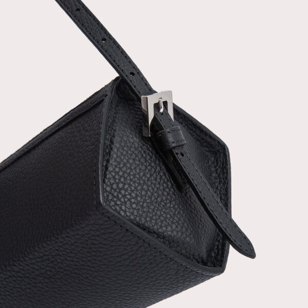 By Far Karo black flat grain leather bag, view 6