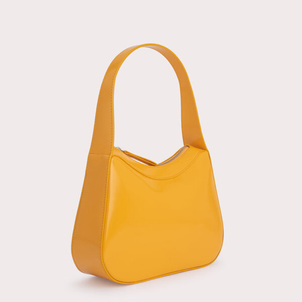 By Far Kiki sunflower semi patent leather bag, view 2