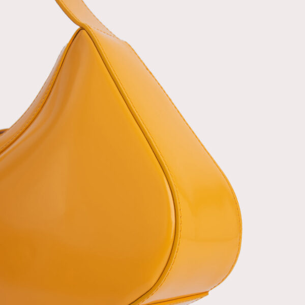 By Far Kiki sunflower semi patent leather bag, view 3