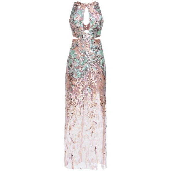 Satin long dress emerald tied back – 4 UK   Luxury Shoes 