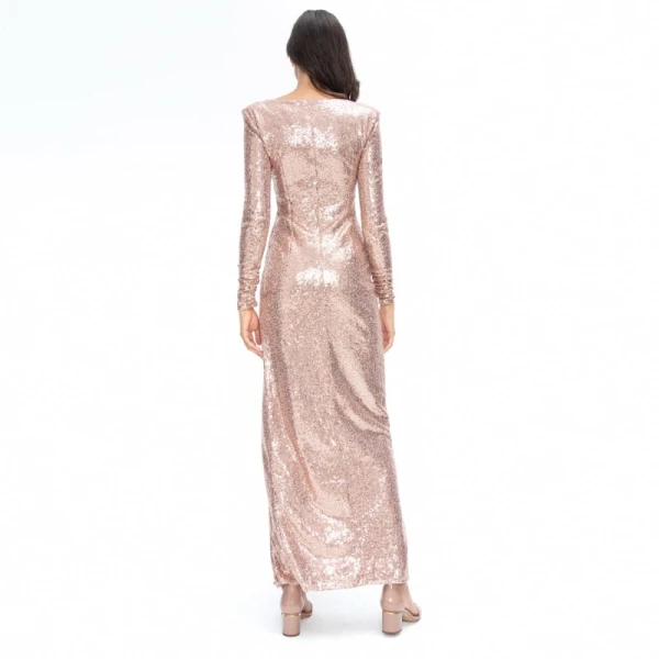 Satin long dress emerald tied back – 4 UK   Luxury Shoes 