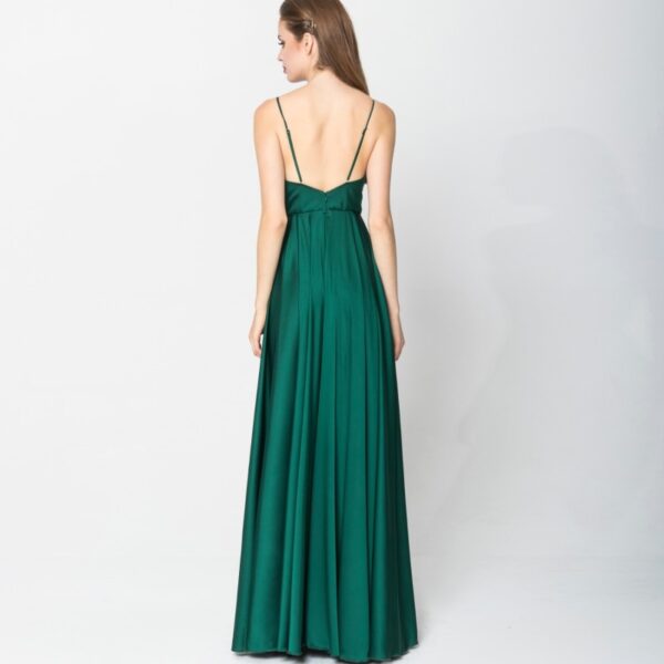 Angelika Jozefczyk Satin long dress emerald, view 3