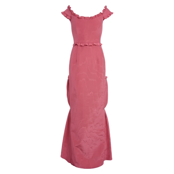 Apple red and pink wave print corset dress   Luxury Shoes 