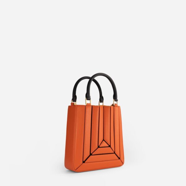 Mlouye Sera tall tote mini orange bag, view 2