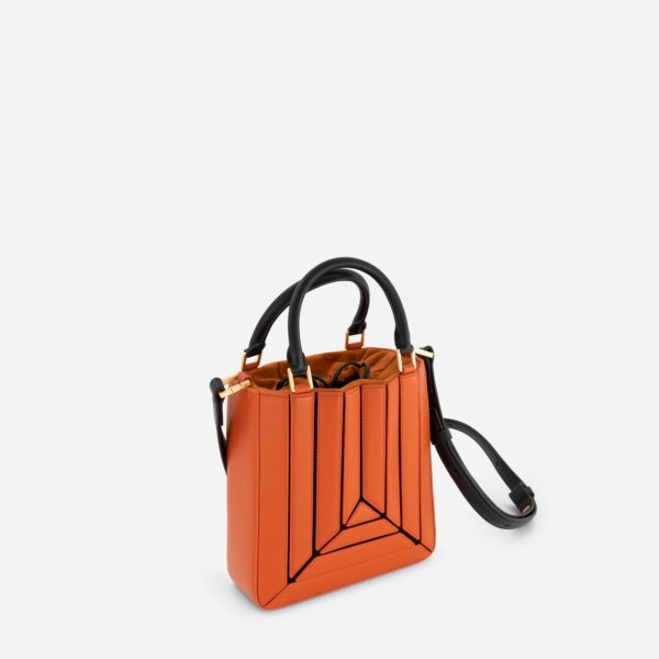 Mlouye Sera tall tote mini orange bag, view 3