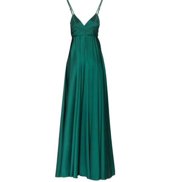 Angelika Jozefczyk Satin long dress emerald, view 5