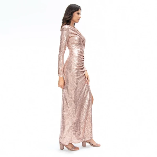 Satin long dress emerald tied back – 4 UK   Luxury Shoes 