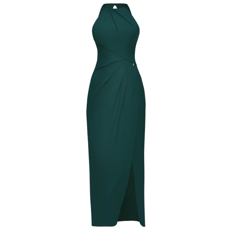 ze63ntv1j1eenr5453ke Satin long dress emerald tied back – 4 UK Luxury Shoes