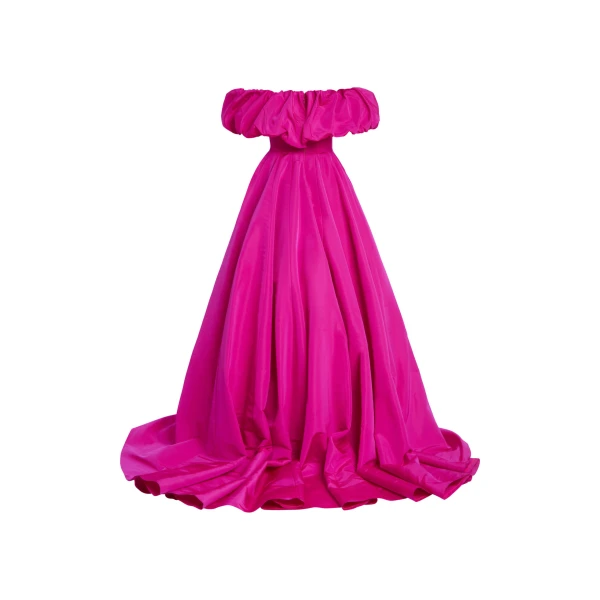 Delilah pink moire off-the-shoulder gown (Copy) Clothing A-Line Dresses Luxury Shoes 