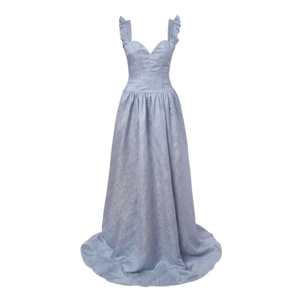 Delilah pink moire off-the-shoulder gown (Copy) Clothing A-Line Dresses Luxury Shoes 