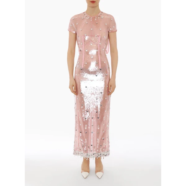 Adelaide gown pink quartz embellished crepe (Copy) Clothing Bridal Luxury Shoes 