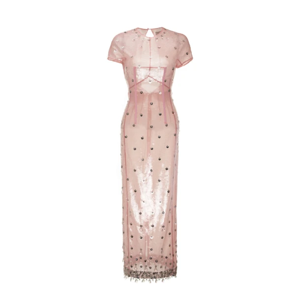 Adelaide gown pink quartz embellished crepe (Copy) Clothing Bridal Luxury Shoes 