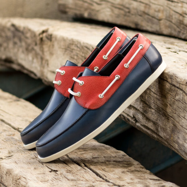 Luxury Handbags by you Navy Blue Mens Boat shoes, view 4