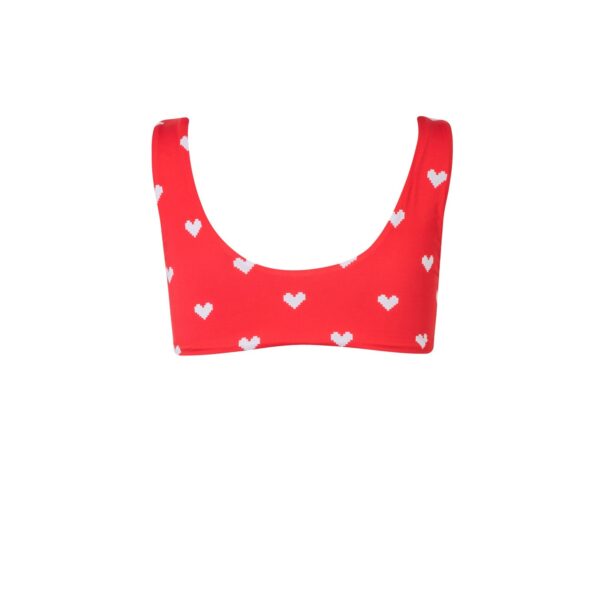 Verdelimon Cut-out swimsuit Amazonas Top White Pixel Hearts, view 2