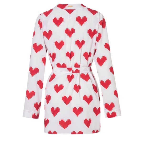 Verdelimon Beachwear Georgia Cover Up Red Pixel Hearts, view 2
