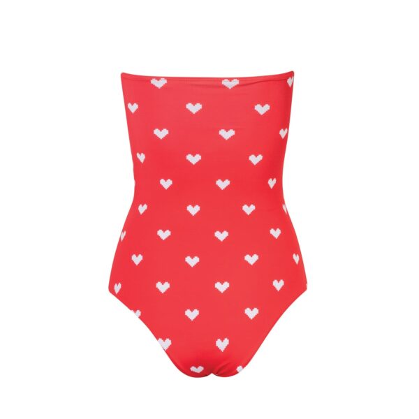 Verdelimon Strapless one piece swimsuit Kupa One Piece White Pixel Hearts, view 2