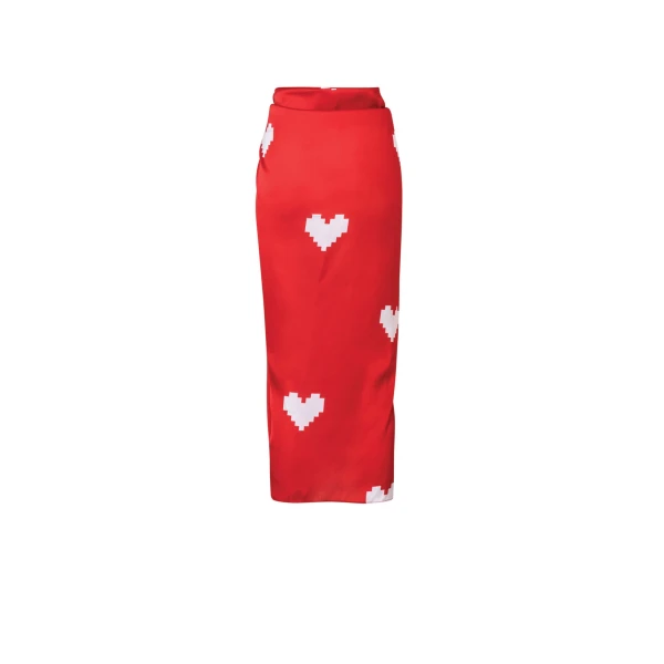 Pareo White Pixel Hearts