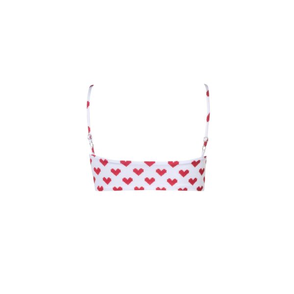 Verdelimon Bikini top Samba Top Red Pixel Hearts, view 2