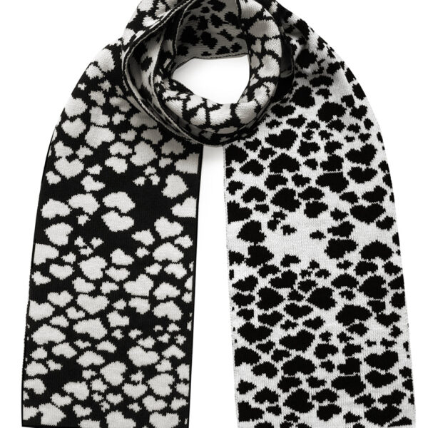 Ingmarson Hearts Wool & Cashmere Scarf Black, view 4